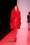 Nikolai Kyvyrzhik by SLAVA ZAITSEV show — MBFWRussia FW13/14 (looks: red dress, red gloves, red tights, red pumps)