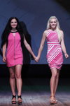 Mister Gomel 2013 (looks: pink mini dress with zipper, striped dress, black sandals; person: Christina Nikitina)