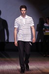 Mister Gomel 2013 (looks: striped black and white t-shirt, black dress boot, black trousers)