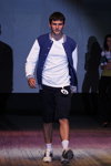 Mister Gomel 2013 (looks: white t-shirt, black bermuda shorts, white socks)