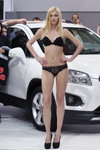 Helena lingerie show — Motorshow 2013 (looks: black bra, black guipure briefs, black pumps)
