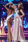 Yana Dubnik and Kateryna Sandulova. Final — Miss Supranational 2013. Part 4 (looks: goldevening dress, beigeevening dress)