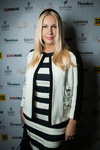 Ekaterina Odintsova. "EUROVISION-2013" Pre-party (looks: striped black and white dress, white blazer)