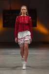 Alexandra Westfal show — Riga Fashion Week SS14 (looks: red jumper, white shorts)