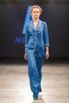 Anna LED show — Riga Fashion Week SS14 (looks: turquoise pumps, blue pantsuit)
