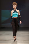 NÓLÓ show — Riga Fashion Week SS14 (looks: turquoise top, black trousers, black sandals)