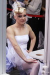 "Роза Ветров HAIR 2013": причёска новобрачной (взрослые). Часть 2 (наряды и образы: белое свадебное платье, белые чулки с кружевной резинкой, блонд (цвет волос))