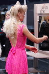 Day Style — Roza vetrov - HAIR 2013 (looks: blond hair, fuchsia mini guipure dress)