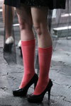 Full Fashion Look — Roza vetrov - HAIR 2013 (looks: knitted coral knee-highs, black pumps)