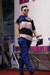 Full Fashion Look — Roza vetrov - HAIR 2013 (looks: striped black and white top, black clutch, black pumps, blue trousers, Sunglasses)