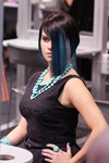 "Роза вітрів HAIR 2013": нарощування волосся (наряди й образи: чорна сукня, бірюзове намисто)