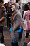 Street style — Roza vetrov - HAIR 2013 (looks: knitted grey cape with hood)