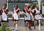 Last call. 2013. Part 1 (looks: white school apron, white knee-highs, white bowknot, brown school dress)