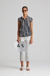 Annette Görtz SS2014 lookbook (looks: striped black and white blouse, white trousers, Sunglasses)