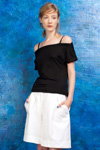 PODOLYAN SS 2013 lookbook (looks: black top, white shorts, black pumps)