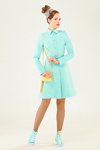 Ekaterina Smolina SS 2013 lookbook (looks: turquoise coat, turquoise high top sneakers, yellow bag)