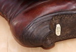 паўбоцікі са шнураваннем: абцас, збіты з кавалкаў скуры. Пакупка 1930 года. Паўбоцікі са шнуроўкай