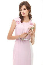 Alena Aladka (looks: pink dress, white belt)