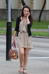 Gomel street fashion. 05/2013 (looks: grey dress, multicolored bag, )