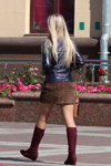Minsk street fashion. 09/2013. Part 1 (looks: burgundy boots, brown skirt)