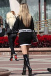 Minsk street fashion. 09/2013. Part 1 (looks: black bag, black knee high boots, , nude sheer tights)
