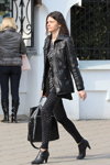Minsk street fashion. 04/2013. Part 2 (looks: black leggins, black ankle boots, black bag, black leather jacket)
