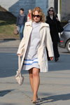 Minsk street fashion. 04/2013. Part 2 (looks: nude sheer tights, white trench coat)