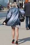 Minsk street fashion. 04/2013. Part 2 (looks: black pumps, , checkered skirt, nude sheer tights)