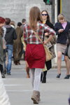 Minsk street fashion. 04/2013. Part 2 (looks: checkered shirt, raspberry skirt, )