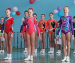  (слева направо) Дарья Козлова, Полина Герасимович и Любовь Головаченко. Чемпионат Беларуси по аэробике спортивной: соло, кадеты