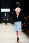 Osome2some show — Aurora Fashion Week Russia AW14/15 (looks: black jumper, black pumps, sky blue wrap skirt)