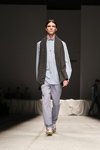 Artem Shumov Homme show — Aurora Fashion Week Russia SS15 (looks: sky blue shirt, grey trousers)