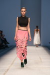 Litkovskaya show — Aurora Fashion Week Russia SS15 (looks: black crop top, pink perforated skirt)
