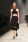 Saint-Tokyo show — Aurora Fashion Week Russia SS15 (looks: black crop top, black skirt)
