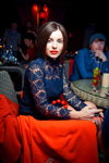 Julia Volkova. Buddha Bar Moscow (looks: bluelacecocktail dress)