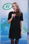 Olga Rodyanko. Casting — Miss Belarús 2014 (looks: vestido negro, pantis negros)