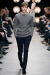 Bruuns Bazaar show — Copenhagen Fashion Week AW14/15 (looks: grey jumper, black dress boot, blue trousers)