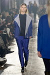 Designers Remix show — Copenhagen Fashion Week AW14/15 (looks: blue leather biker jacket, blue trousers, black top)
