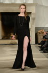 Stasia show — Copenhagen Fashion Week AW14/15 (looks: blackevening dress with slit, black pumps)