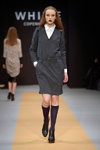 WHIITE show — Copenhagen Fashion Week AW14/15 (looks: white blouse, grey dress, black knee-highs, black ankle boots)