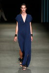 By Malene Birger show — Copenhagen Fashion Week SS15 (looks: bluenecklineevening dress with slit)