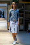 Mads Norgaard show — Copenhagen Fashion Week SS15 (looks: sky blue jean jacket, sky blue shorts, sky blue sneakers)
