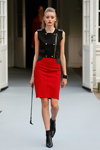 MI-NO-RO show — Copenhagen Fashion Week SS15 (looks: black vest, red skirt)