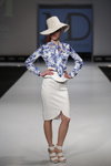 DESIGNERPOOL show — CPM FW14/15 (looks: white hat, flowerfloral blue and white blouse, white skirt, white sandals)