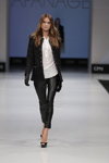 Trends show — CPM FW14/15 (looks: white blouse, black gloves, black pumps, black blazer, black leather pants)