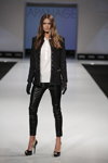 Trends show — CPM FW14/15 (looks: black blazer, black pumps, white blouse, black gloves, black leather pants)