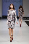 Trends show — CPM FW14/15 (looks: printed multicolored dress, burgundy pumps)