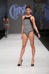 Christies show — CPM SS2015 (looks: black pumps, black and white closed swimsuit)