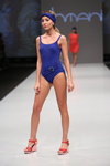 Domeni show — CPM SS2015 (looks: red wedge sandals, blue closed swimsuit)