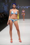 Domeni show — CPM SS2015 (looks: printed swimsuit, red sandals)